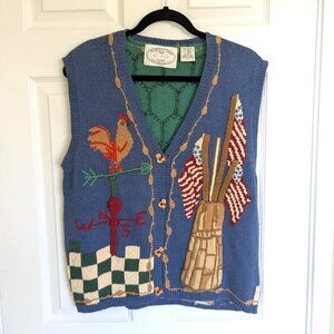 Vintage the eagle's eye Americana Rooster vest size XL